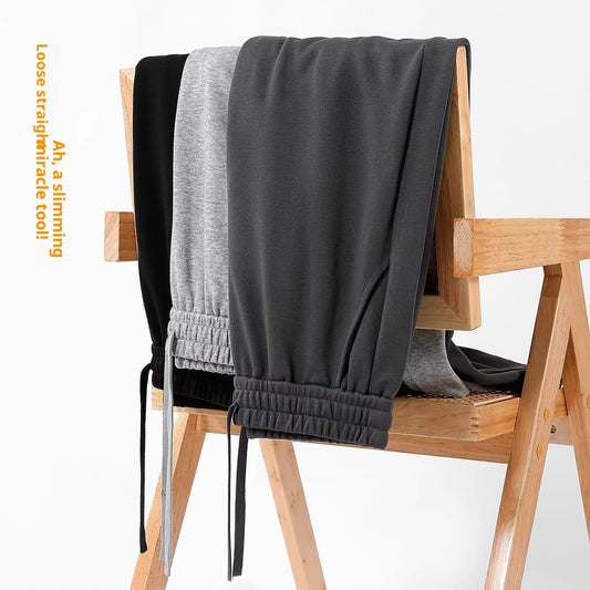 High-waisted Casual Straight-leg Pants