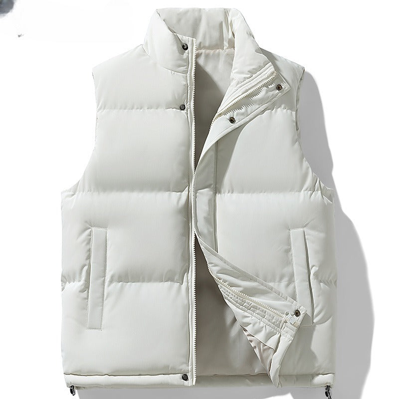 Men's Plus Size Stand Collar Sleeveless Waistcoat Warm Down Cotton Vest