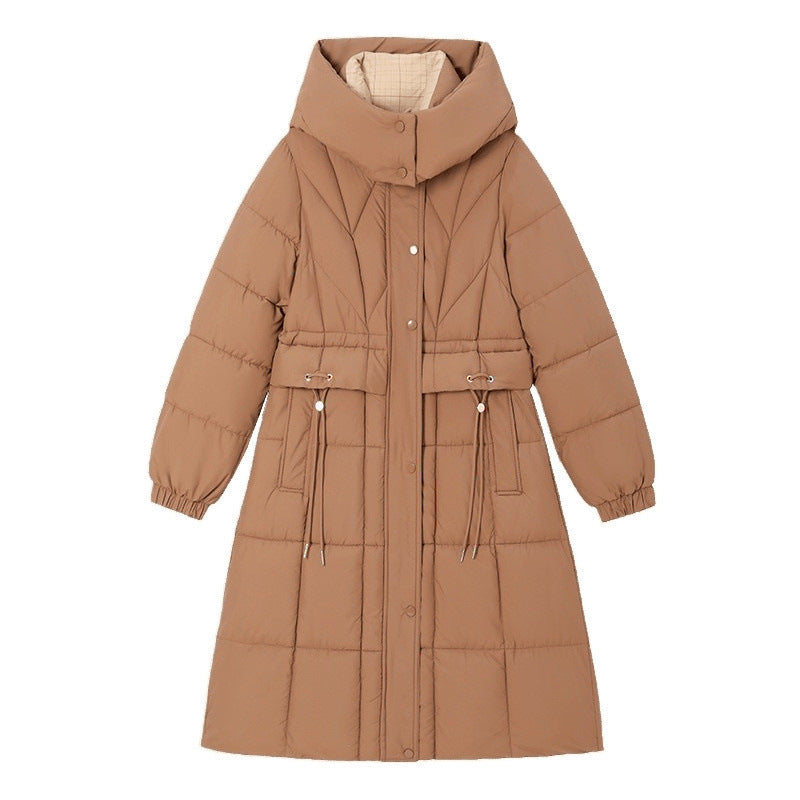 Waist-tight Mid-length Below The Knee Slimming Cotton Coat