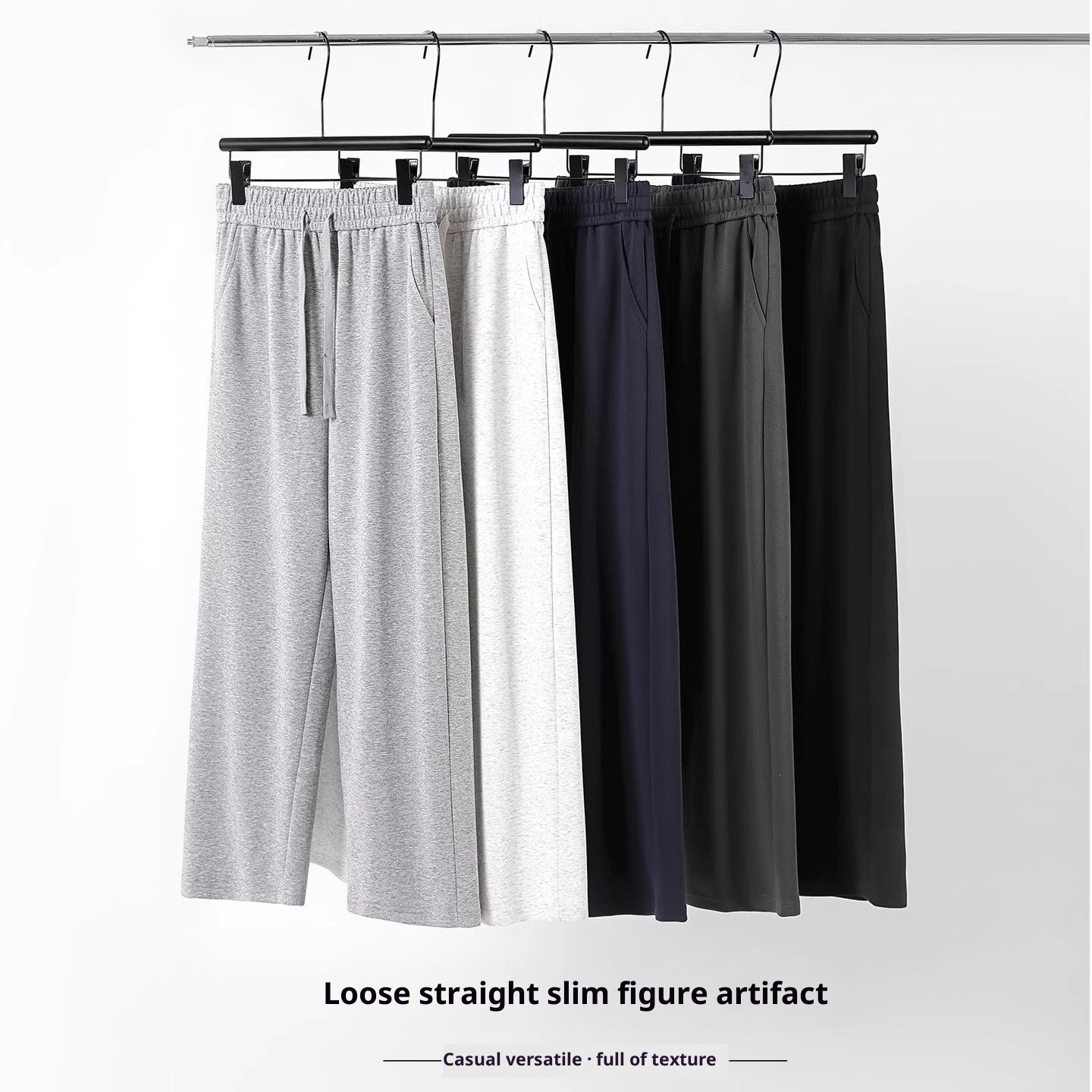 High-waisted Casual Straight-leg Pants
