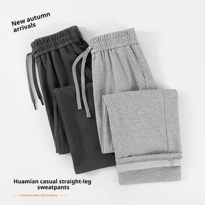 High-waisted Casual Straight-leg Pants