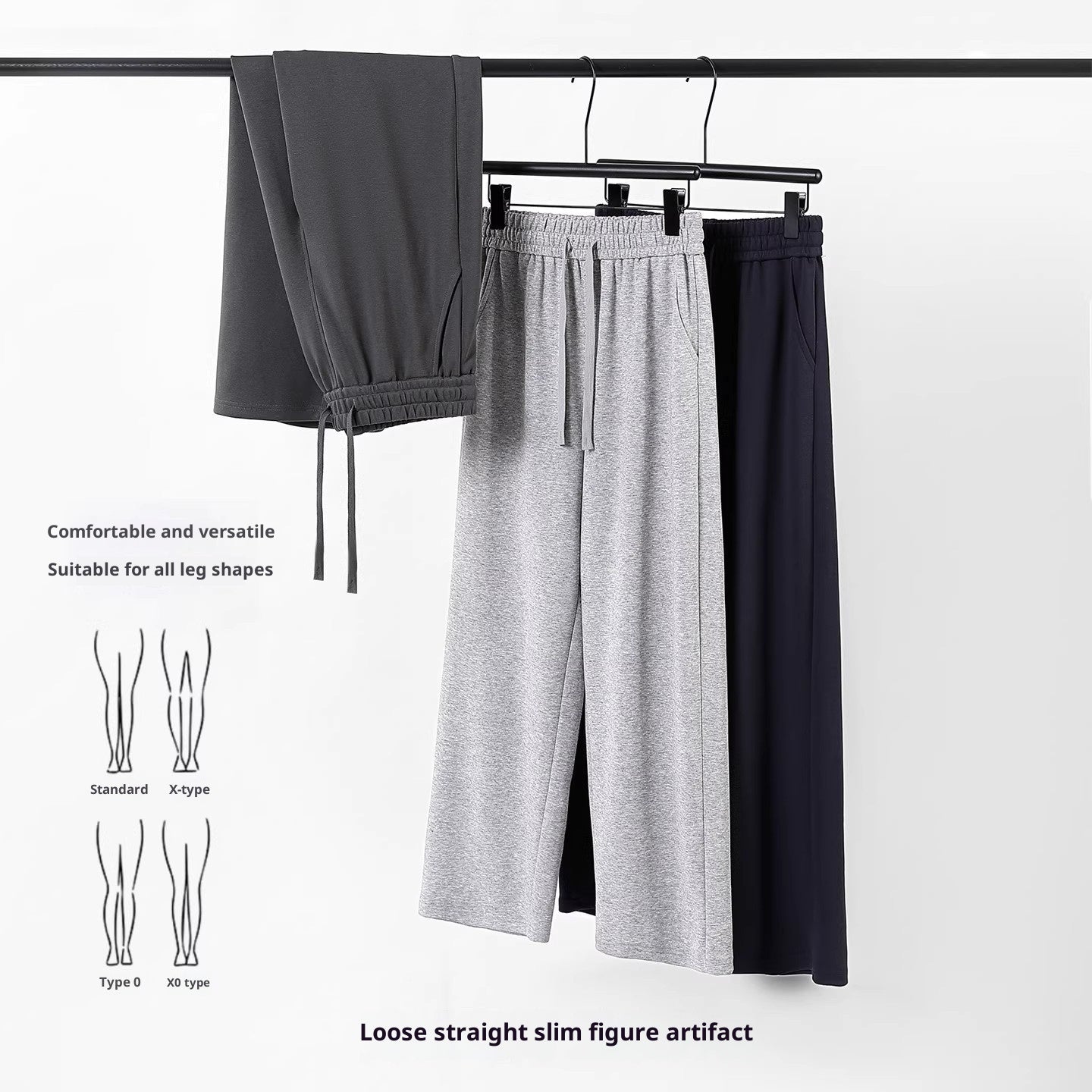 High-waisted Casual Straight-leg Pants