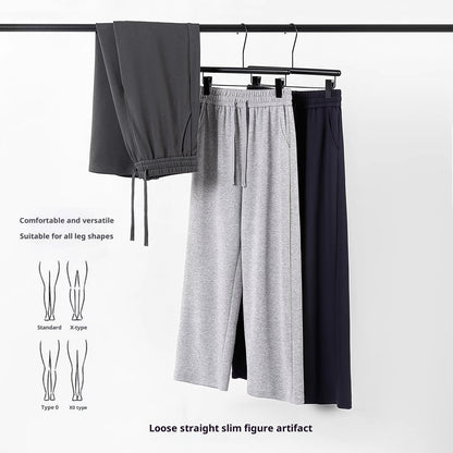 High-waisted Casual Straight-leg Pants