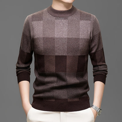 Men's Knitting Sweater Middle-aged Pullover Crew Neck Casual Bottoming Shirt