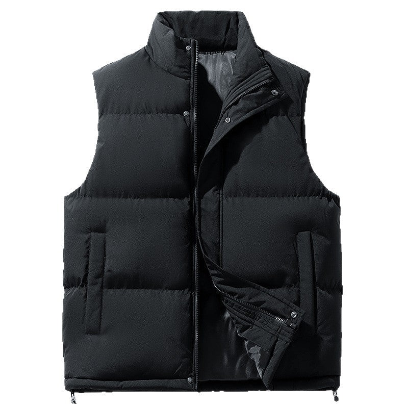 Men's Plus Size Stand Collar Sleeveless Waistcoat Warm Down Cotton Vest