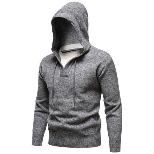 Men's Velvet Thickened Fake Two Pieces Hooded Sweater