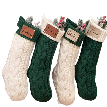 Personalized Laser Customized Knitted Yarn Christmas Gift Decorative Socks