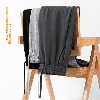 High-waisted Casual Straight-leg Pants